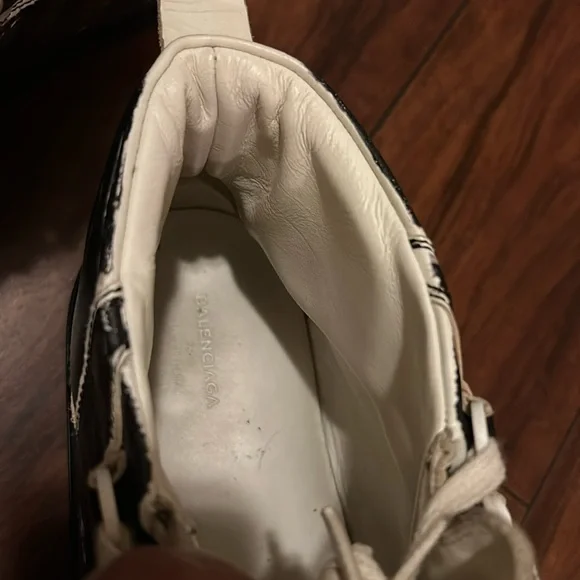 Balenciaga Arena Leather High-Top Sneakers Trainers Shoes Trainers Distressed 42